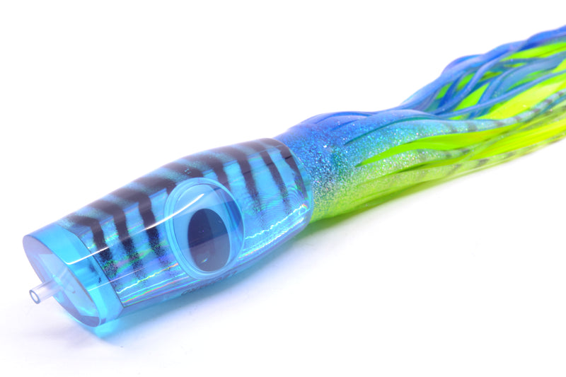 Big T Lures Ice Blue Rainbow Mackerel Leopard 12" 10.7oz Skirted Blue-Silver-Chartreuse