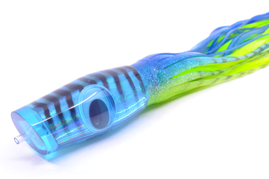 Big T Lures Ice Blue Rainbow Mackerel Leopard 12" 10.7oz Skirted Blue-Silver-Chartreuse GZE