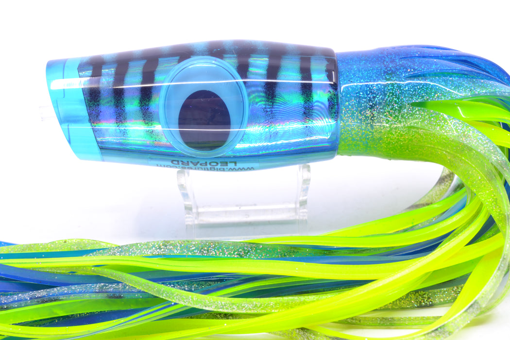 Big T Lures Ice Blue Rainbow Mackerel Leopard 12" 10.7oz Skirted Blue-Silver-Chartreuse GZE