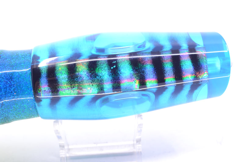 Big T Lures Ice Blue Rainbow Mackerel Leopard 12" 10.7oz Skirted Blue-Silver-Chartreuse