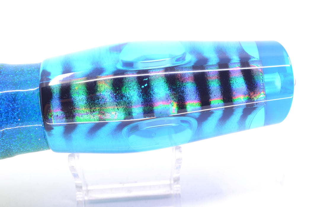 Big T Lures Ice Blue Rainbow Mackerel Leopard 12" 10.7oz Skirted Blue-Silver-Chartreuse GZE