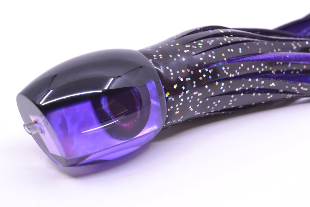 Moyes Lures Purple MOP Black Back Taxi Eyes Medium Blaster 12" 6oz Skirted Black/Purple