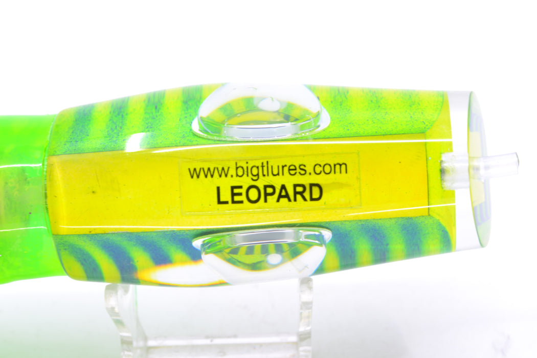 Big T Lures Yellow Pearl Blue Striped Back Leopard 12" 10.7oz Skirted Green Splatter-Chartreuse GZE