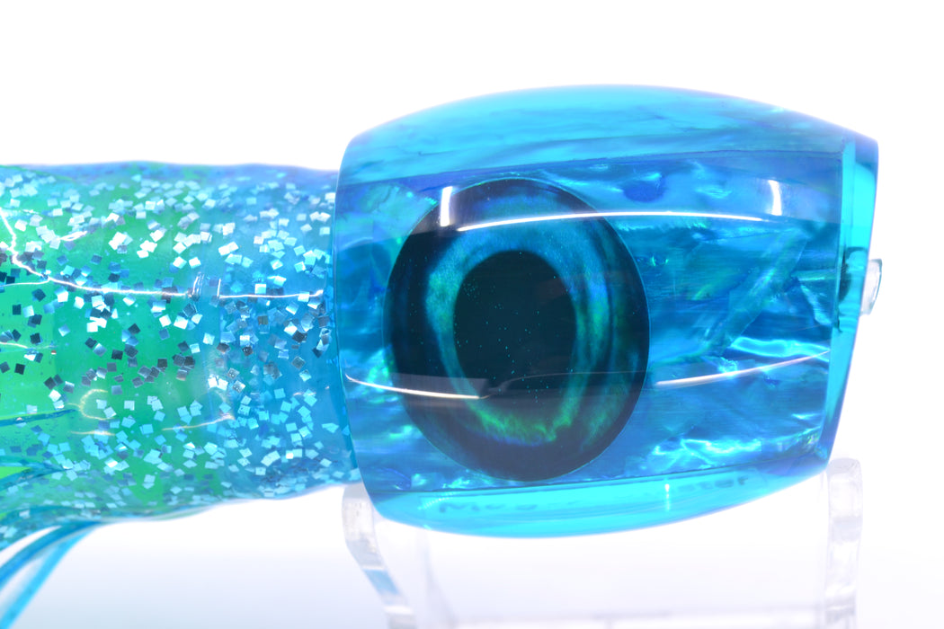 Moyes Lures Ice Blue Awabi Taxi Eyes Medium Blaster 12" 6oz Skirted Ice Blue/Green