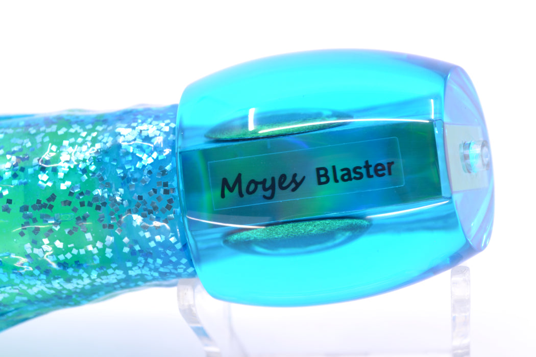 Moyes Lures Ice Blue Awabi Taxi Eyes Medium Blaster 12" 6oz Skirted Ice Blue/Green