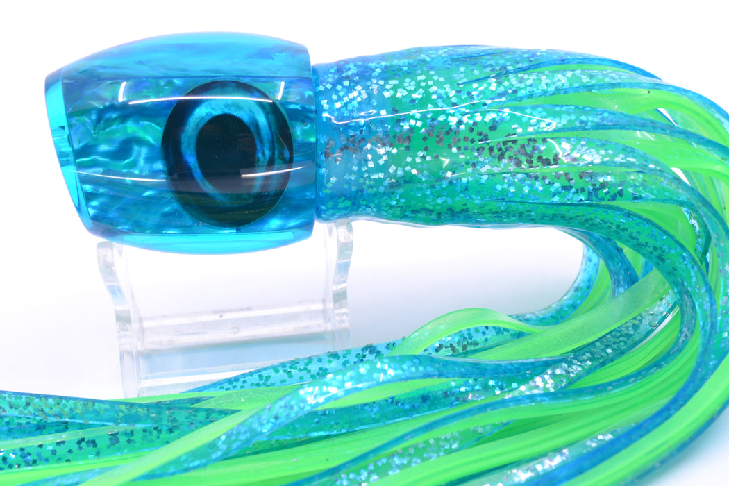 Moyes Lures Ice Blue Awabi Taxi Eyes Medium Blaster 12" 6oz Skirted Ice Blue/Green