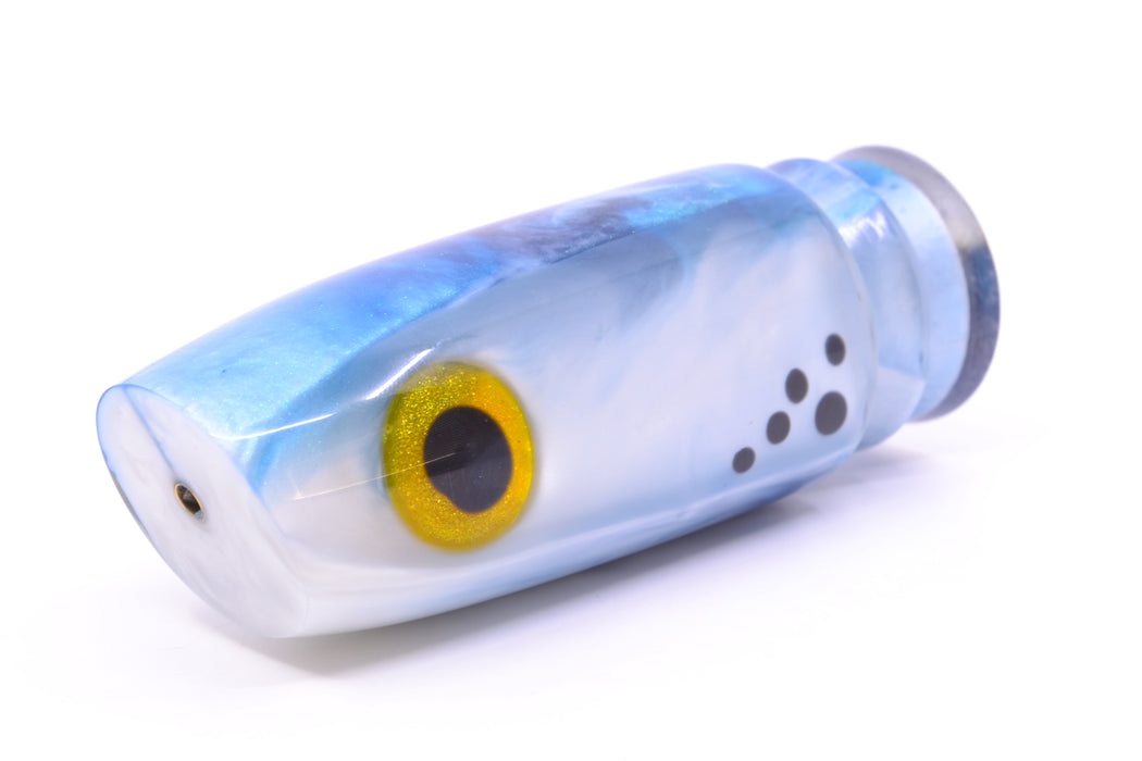 Joe Yee by KEGZ-Niiyama Collab Blue-White Marbled Bonito Gold Eyes Super Plunger 14" 7.2oz GZE