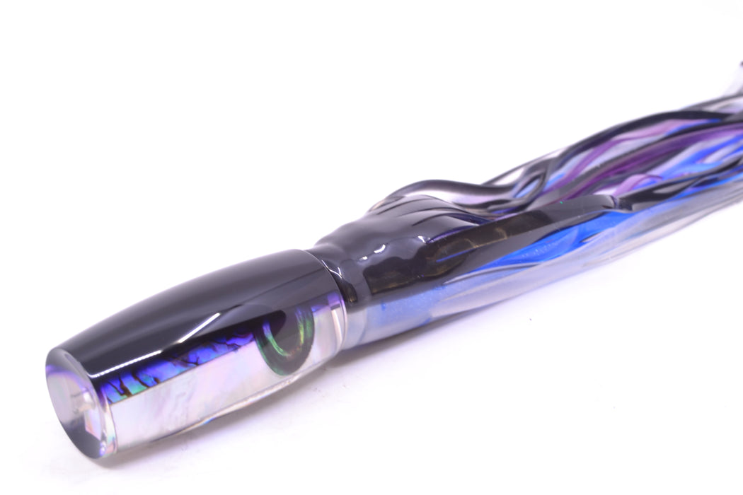 Moyes Lures Skipjack Paua-MOP Black-Purple Back Medium Shotgun 10" 6.2oz Skirted GZE