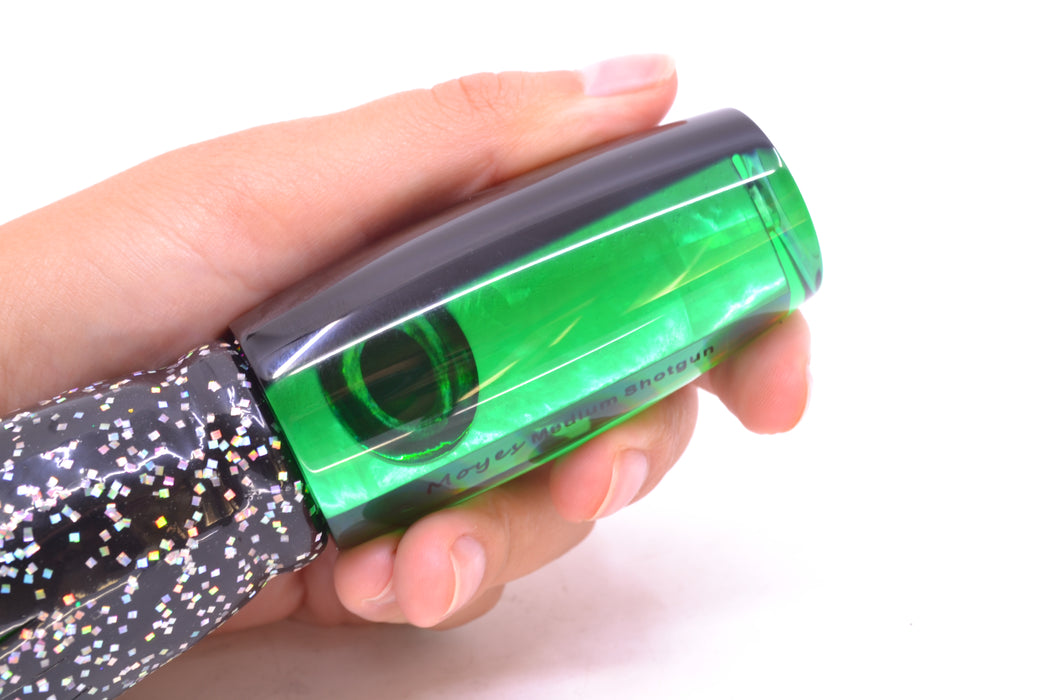 Moyes Lures Green MOP Black Back Medium Shotgun 10" 6.2oz Skirted Black/Green