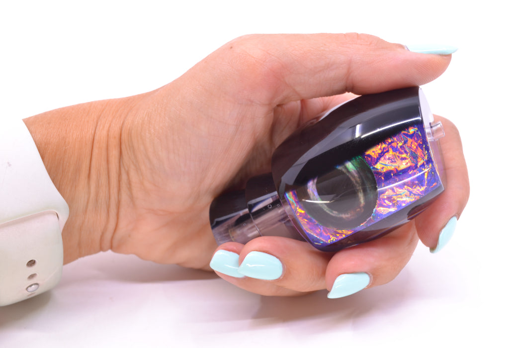 Moyes Lures Purple-Pink Dichro Black Back Taxi Eyes Blaster 12" 4oz