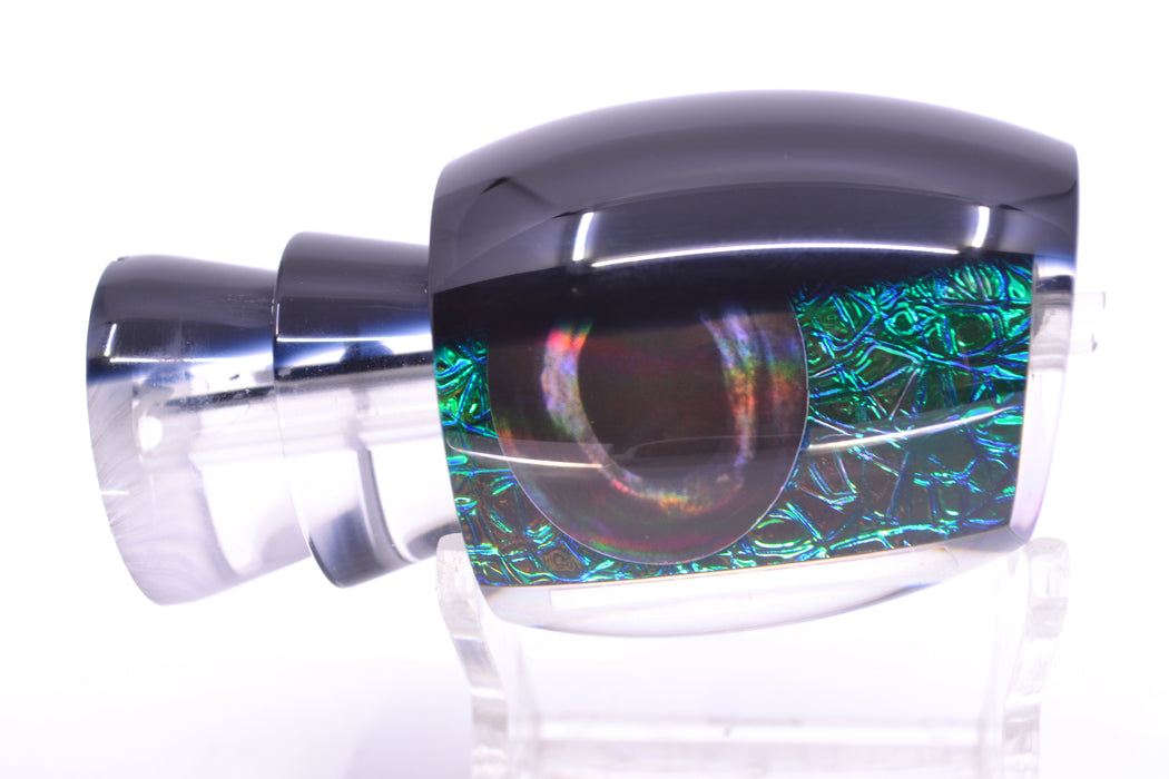Moyes Lures Blue-Green Oil Slick Black Back Taxi Eyes Blaster 12" 4oz