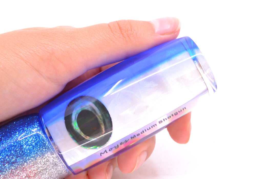 Moyes Lures White MOP Blue Back Medium Shotgun 10" 6.2oz Skirted Blue-Silver/Pink GZE