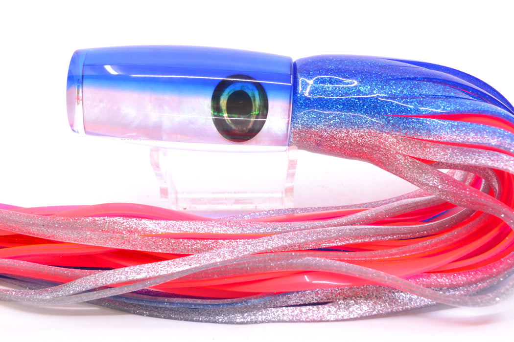 Moyes Lures White MOP Blue Back Medium Shotgun 10" 6.2oz Skirted Blue-Silver/Pink GZE