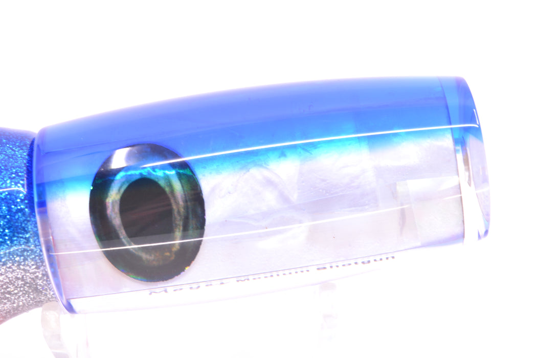 Moyes Lures White MOP Blue Back Medium Shotgun 10" 6.2oz Skirted Blue-Silver/Pink GZE
