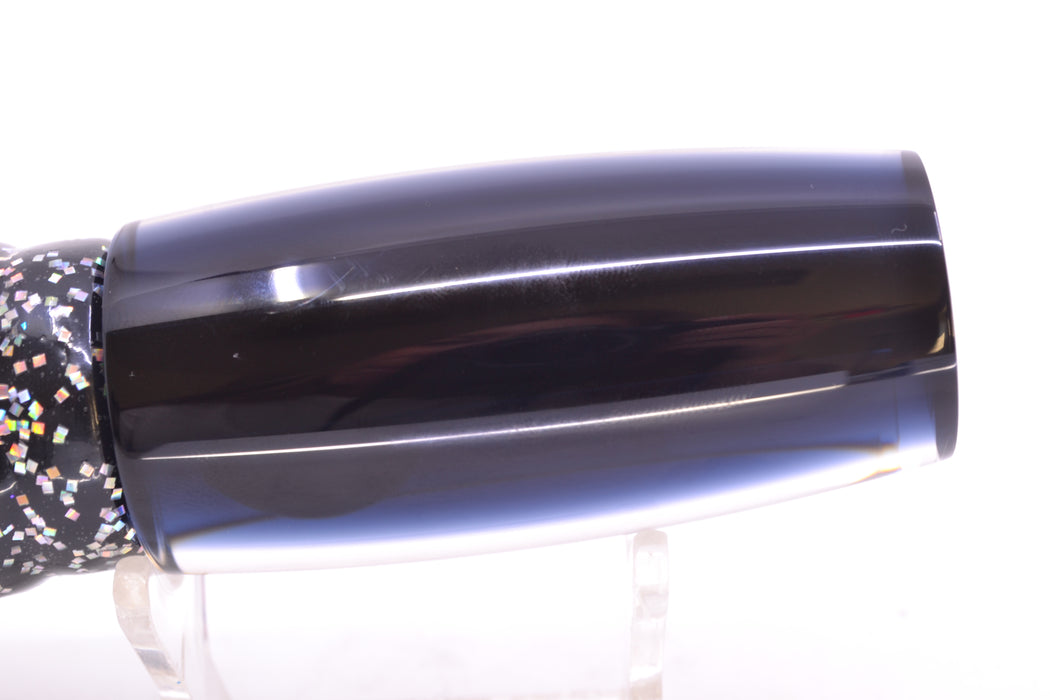 Moyes Lures Clear Mirrored Black Back Medium Shotgun 10" 6.2oz Skirted Black/Rainbow GZE