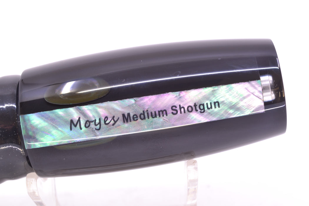 Moyes Lures Black Pearl Black Back Medium Shotgun 10" 6.2oz Skirted White Aurora GZE
