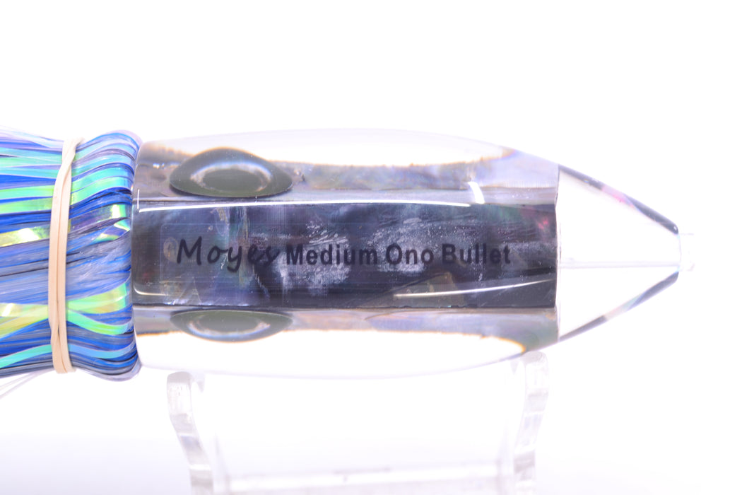 Moyes Lures Tahitian MOP Medium Ono Bullet 9" 5.5oz Skirted Mixed Hair