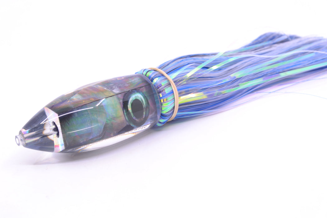 Moyes Lures Tahitian MOP Medium Ono Bullet 9" 5.5oz Skirted Mixed Hair