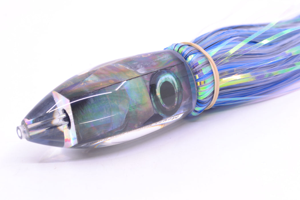 Moyes Lures Tahitian MOP Medium Ono Bullet 9" 5.5oz Skirted Mixed Hair