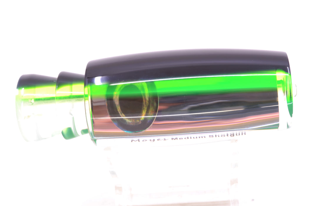 Moyes Lures Clear Mirrored Black-Green Back Taxi Eyes Medium Shotgun 10" 3.3oz