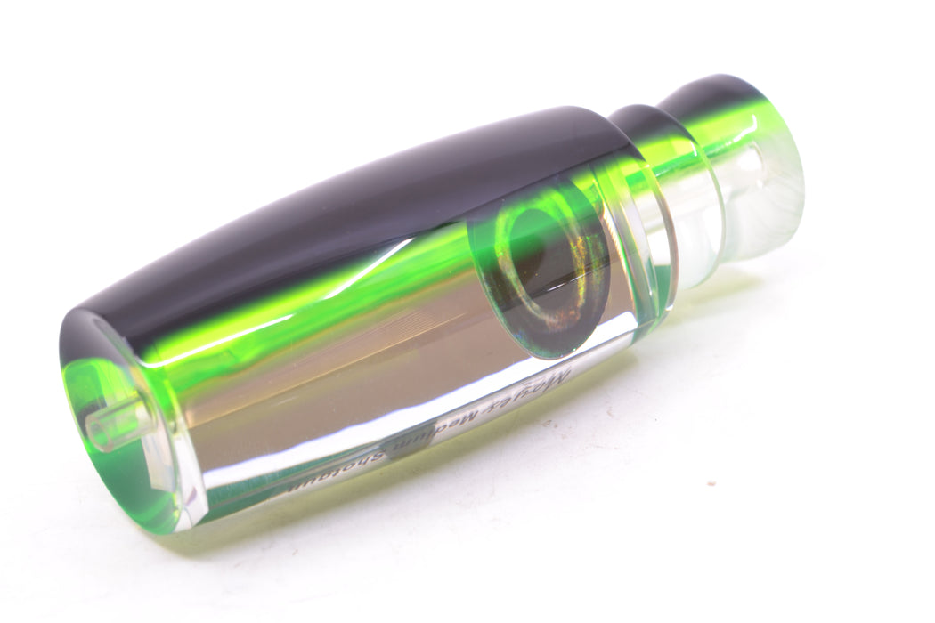 Moyes Lures Clear Mirrored Black-Green Back Taxi Eyes Medium Shotgun 10" 3.3oz
