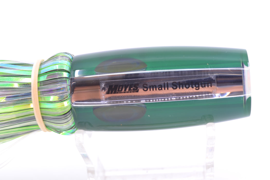 Moyes Lures Clear Mirrored Black-Green Back Small Shotgun 9" 2.5oz Skirted Mixed Hair