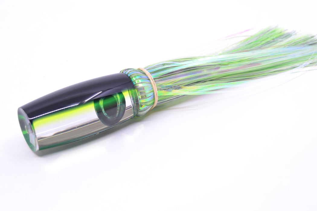 Moyes Lures Clear Mirrored Black-Green Back Small Shotgun 9" 2.5oz Skirted Mixed Hair