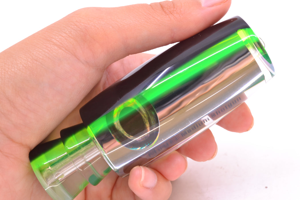 Moyes Lures Clear Mirrored Black-Green Back Taxi Eyes Medium Shotgun 10" 3.3oz