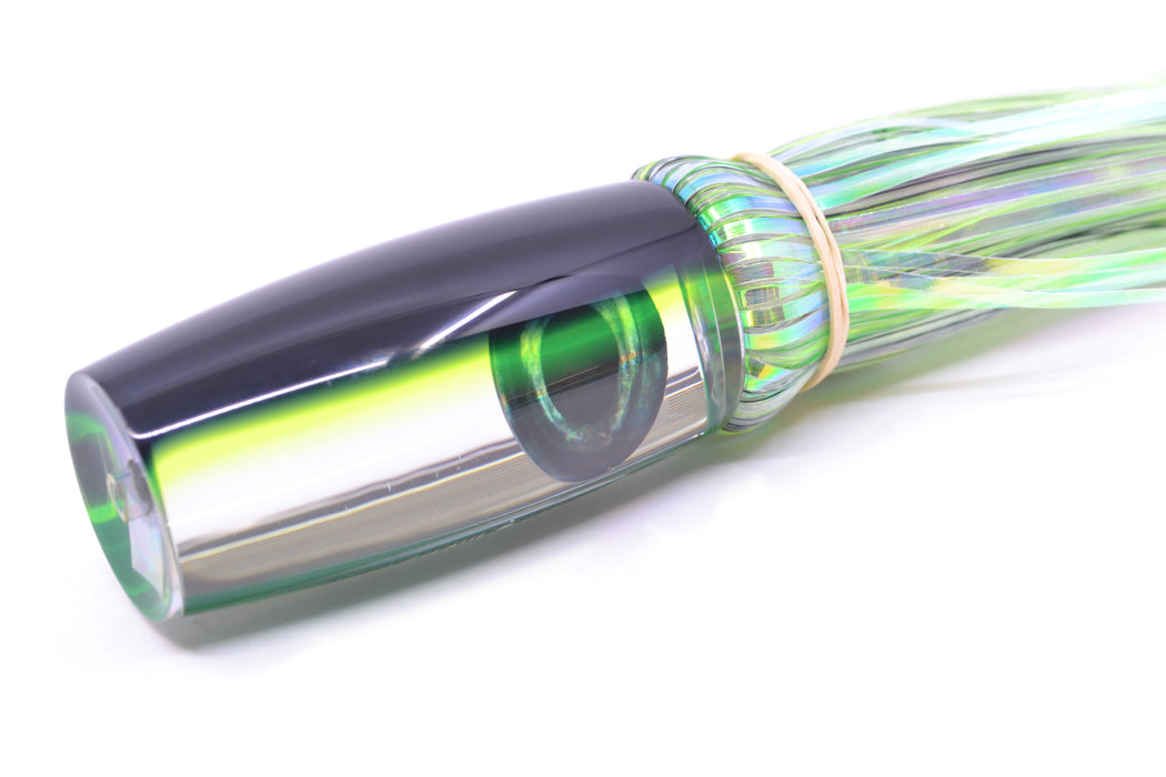 Moyes Lures Clear Mirrored Black-Green Back Small Shotgun 9" 2.5oz Skirted Mixed Hair