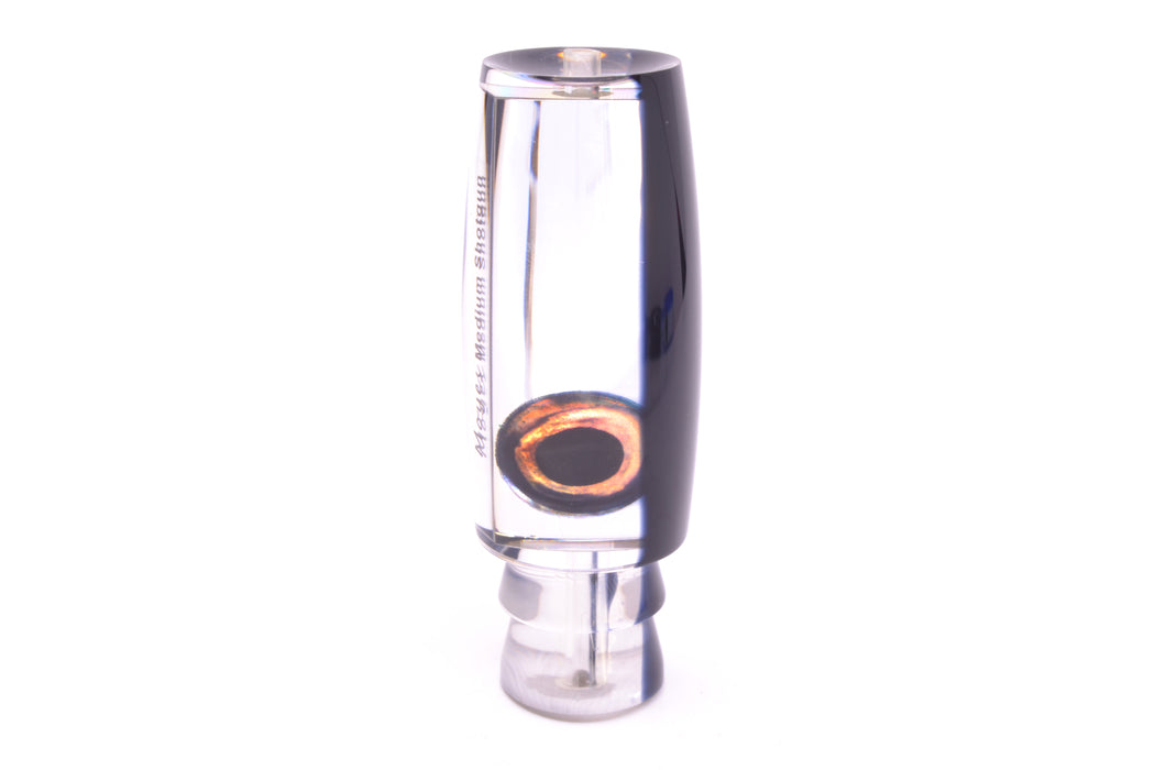 Moyes Lures Clear Mirrored Black Back Taxi Eyes Medium Shotgun 10" 3.3oz