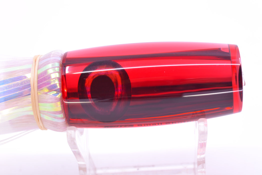 Moyes Lures Red Mirrored Small Shotgun 9" 2.5oz Skirted White Hair