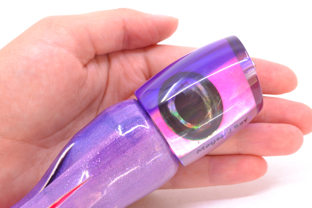 Moyes Lures Pink MOP Purple Back Taxi Eyes Medium J-Boy 12" 5oz FT Vinyl Purple Eclipse