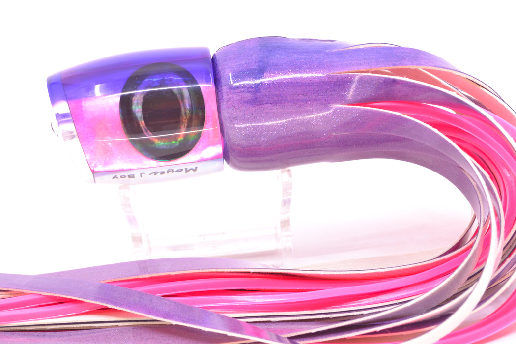 Moyes Lures Pink MOP Purple Back Taxi Eyes Medium J-Boy 12" 5oz FT Vinyl Purple Eclipse
