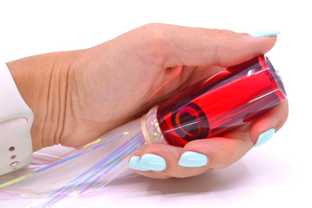 Moyes Lures Red Mirrored Small Shotgun 9" 2.5oz Skirted White Hair