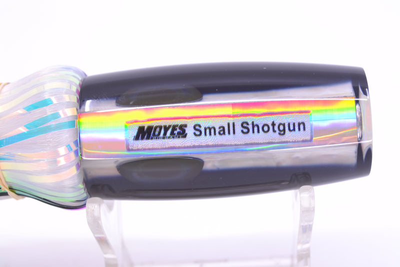 Moyes Lures White MOP Black Back Small Shotgun 9" 2.5oz Skirted Black-White Hair
