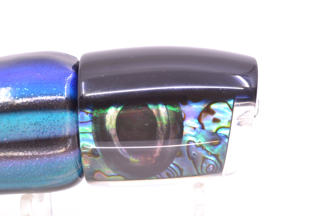 Moyes Lures Paua Shell Black Back Taxi Eyes Medium J-Boy 12" 5oz FT Vinyl Skipjack