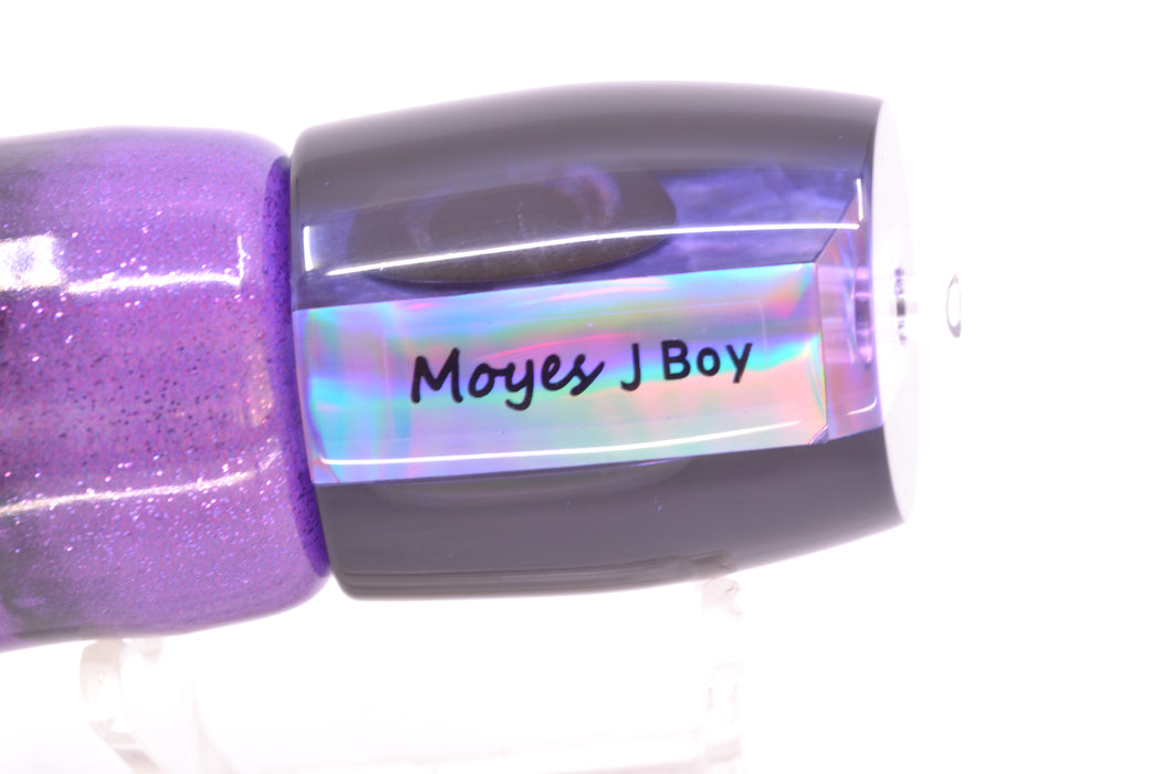 Moyes Lures Purple Rainbow MOP Black Back Taxi Eyes Medium J-Boy 12" 5oz FT Vinyl