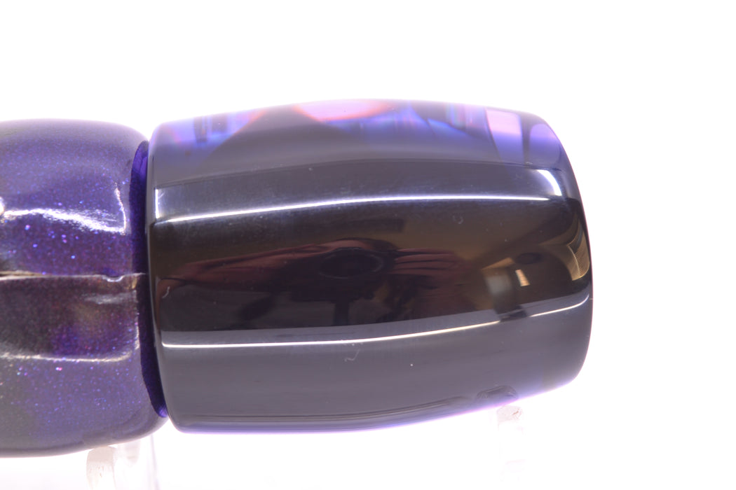 Moyes Lures Purple Rainbow MOP Black Back Taxi Eyes Medium J-Boy 12" 5oz FT Vinyl