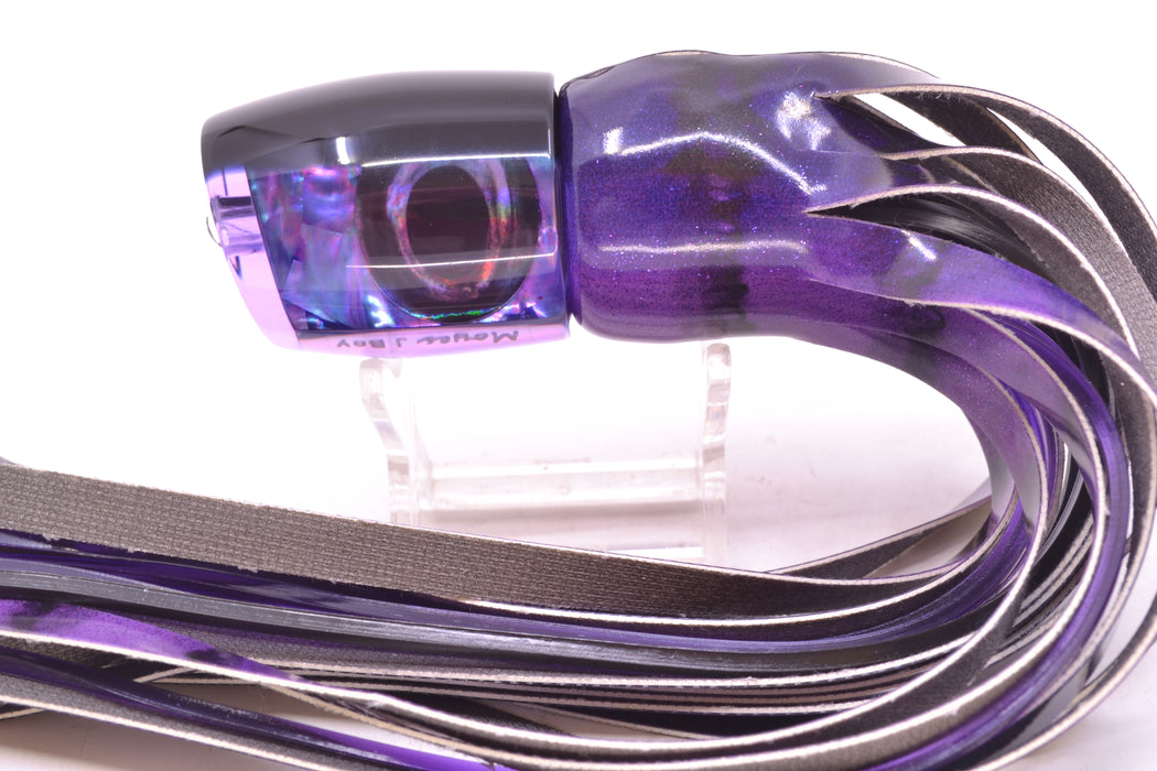 Moyes Lures Purple Rainbow MOP Black Back Taxi Eyes Medium J-Boy 12" 5oz FT Vinyl