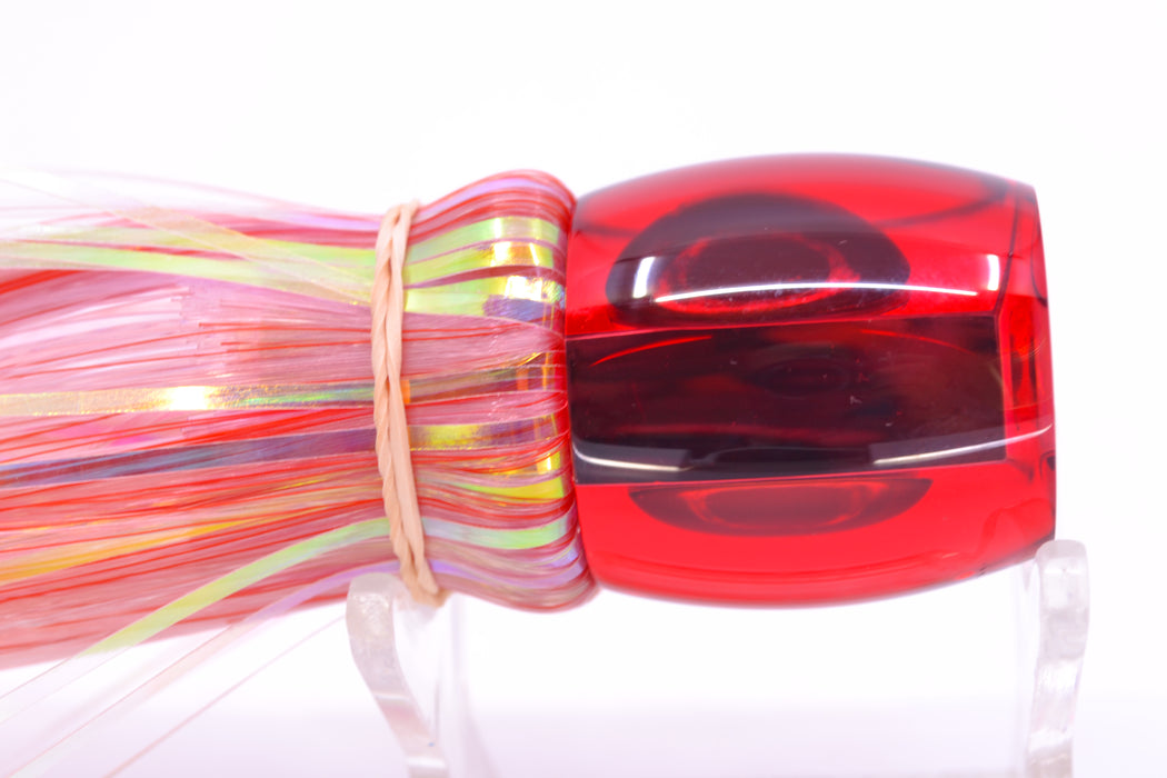 Moyes Lures Red Mirrored Taxi Eyes Small Secret 9" 1.6oz Skirted Mixed Red-White Hair