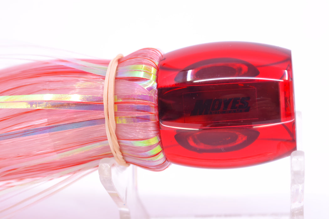 Moyes Lures Red Mirrored Taxi Eyes Small Secret 9" 1.6oz Skirted Mixed Red-White Hair