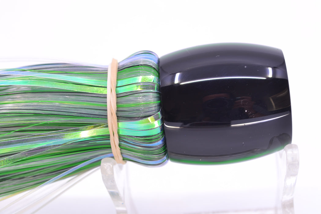 Moyes Lures Green MOP Black Back Small Secret 9" 1.6oz Skirted Mixed Black-White-Green Hair