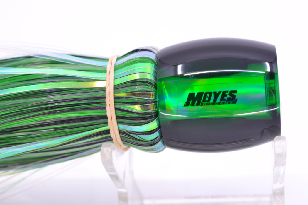 Moyes Lures Green MOP Black Back Small Secret 9" 1.6oz Skirted Mixed Black-White-Green Hair