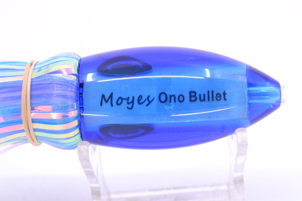Moyes Lures Ice Blue MOP Blue Back Small Ono Bullet 7" 3.8oz Skirted Mixed Hair