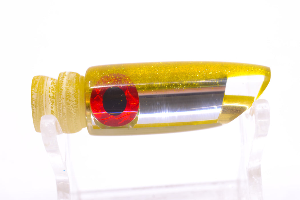 Coggin Lures Clear Mirrored Yellow Back 70's Peanut Swimmer 4.5" 0.4oz