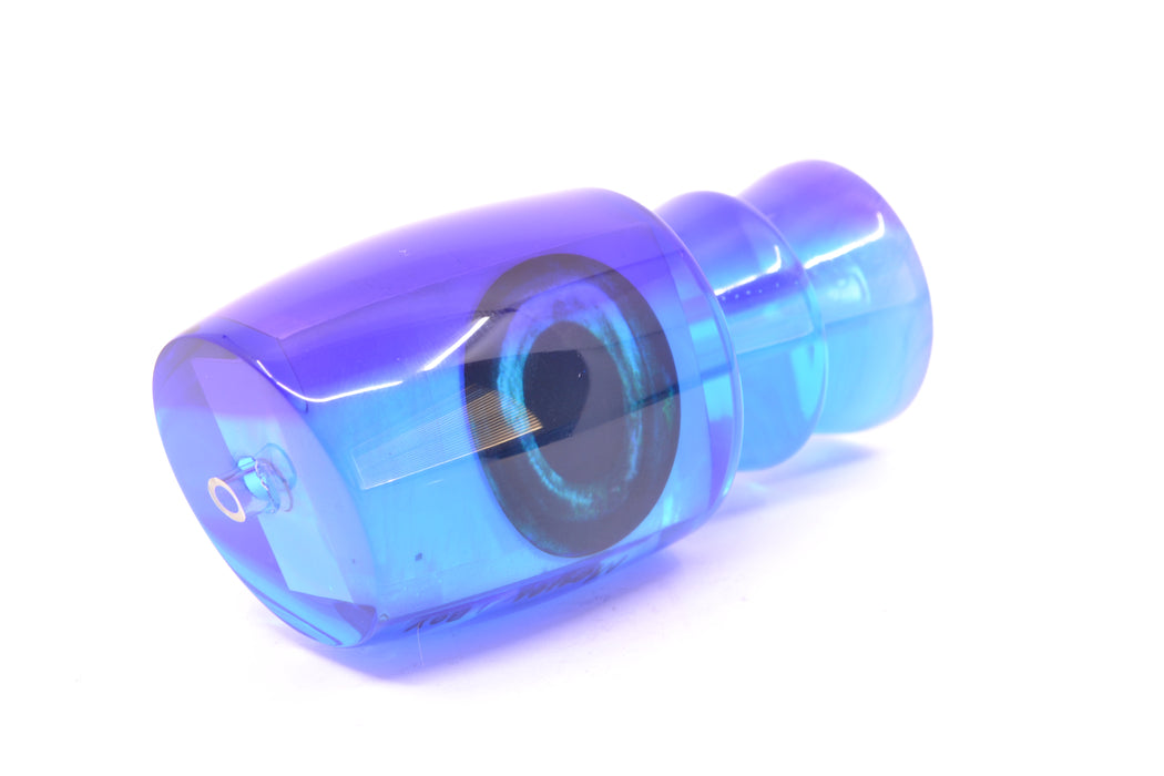 Moyes Lures Ice Blue MOP Purple Back Taxi Eyes Medium J-Boy 12" 4oz