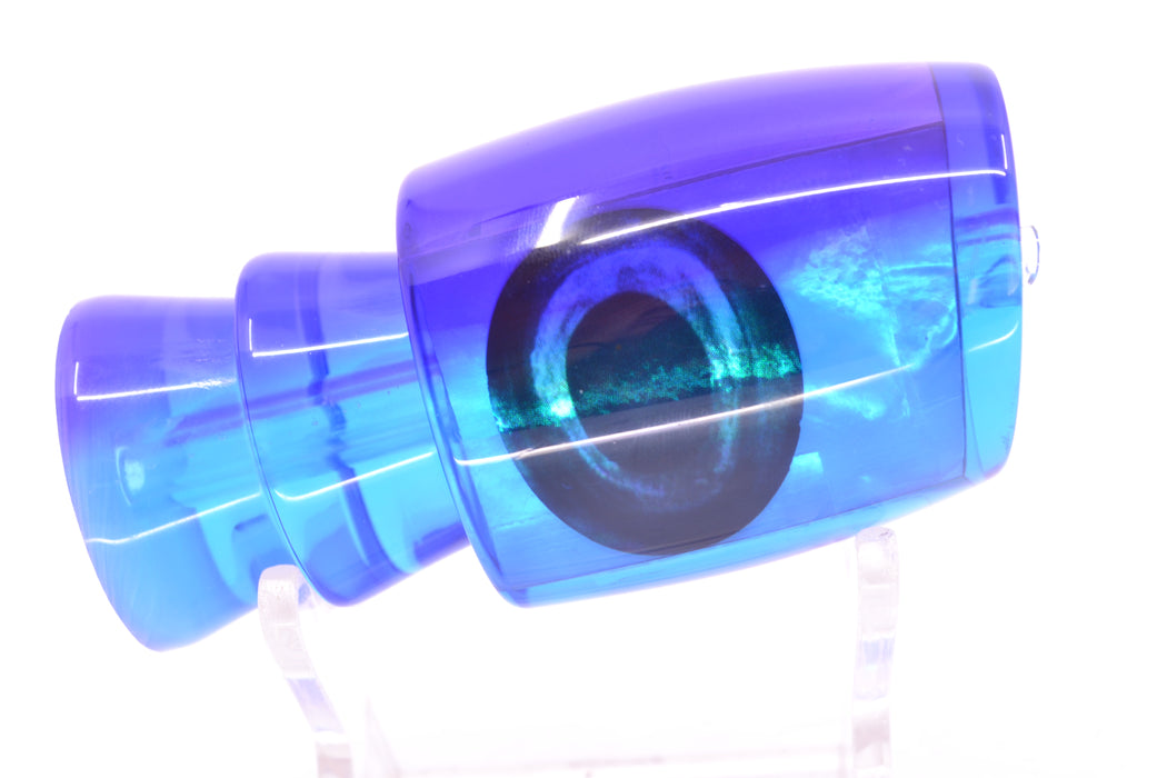 Moyes Lures Ice Blue MOP Purple Back Taxi Eyes Medium J-Boy 12" 4oz