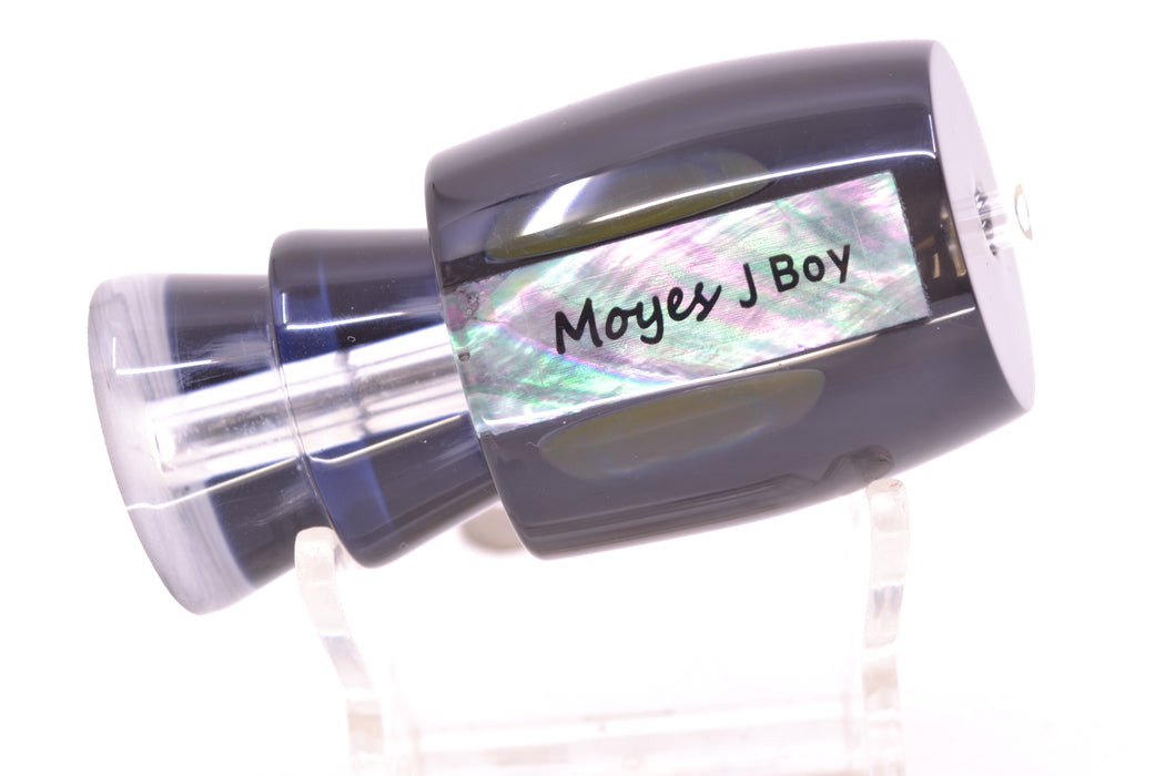 Moyes Lures Black Pearl Black Back Taxi Eyes Medium J-Boy 12" 4oz