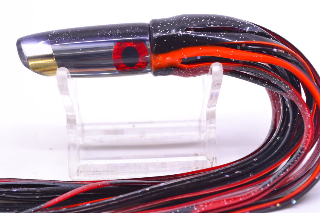Coggin Lures Clear Mirrored Black Back 70's Peanut Swimmer 4.5" 1oz Skirted