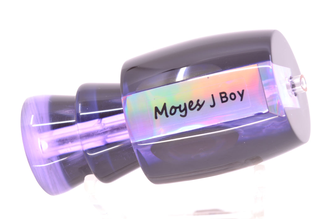 Moyes Lures Purple Rainbow MOP Black Back Taxi Eyes Medium J-Boy 12" 4oz
